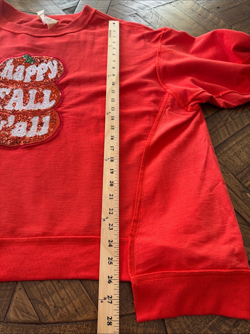 Fantastic Fawn  Happy Fall Y'all Red Women's Sweatshirt Sz Lg - Picture 6 of 6